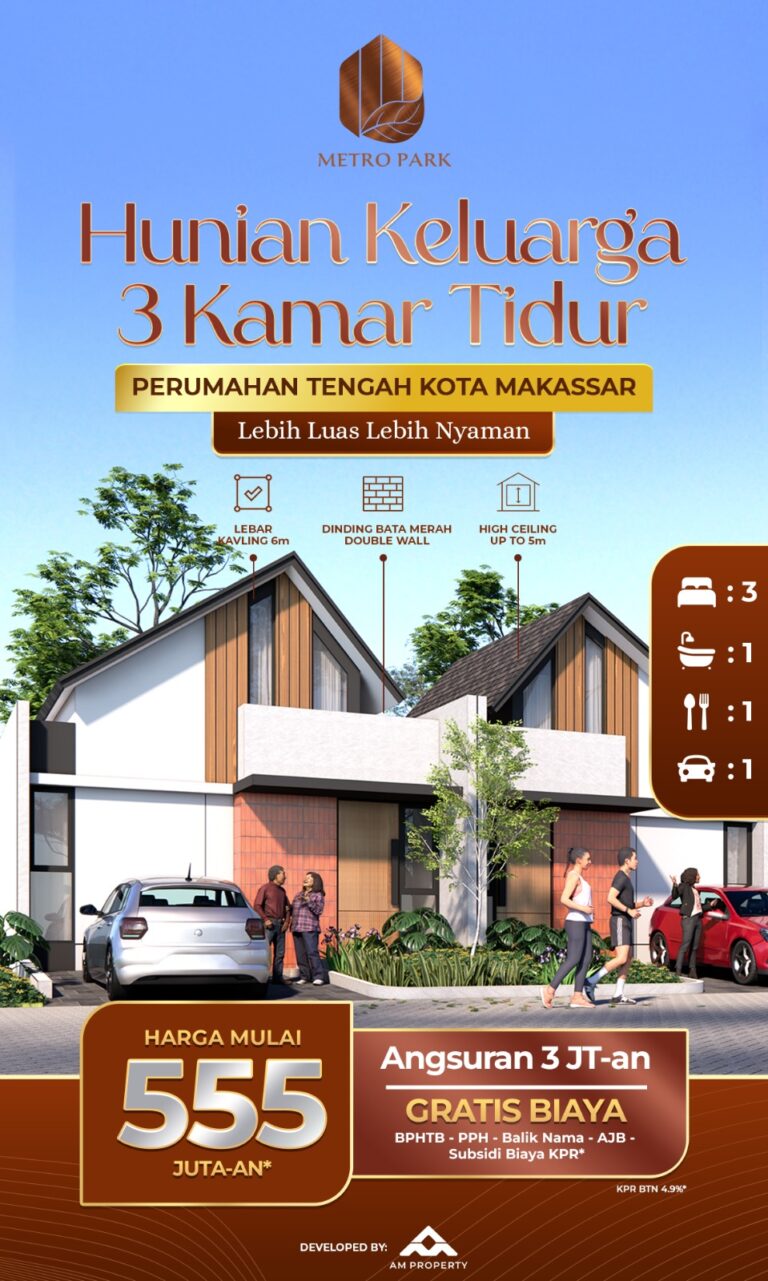 Metro Park Rumah Strategis Di Tengah Kota Makassar Dekat Kantor Imigrasi Daya