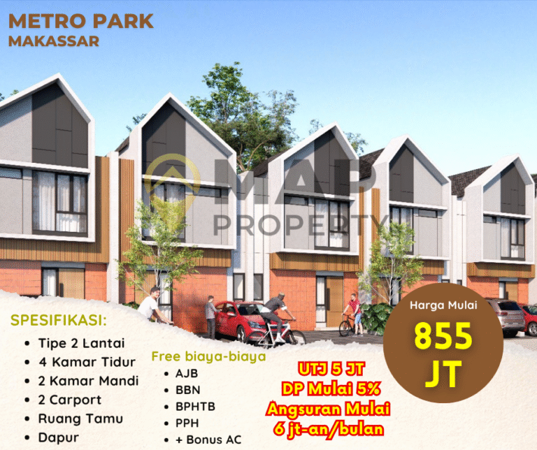Miliki Rumah 2 Lantai Di Tengah Kota Makassar Dengan Harga Lebih Terjangkau Hanya 855 Jutaan!
