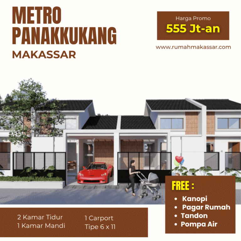 Rumah Terbaru Di Panakkukang Lokasi Strategis Tengah Kota Makassar, Hanya 500 Jutaan!