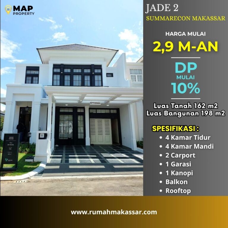 Rumah Mewah 2 Lantai Di Summarecon Makassar Lengkap Berbagai Fasilitas Premium
