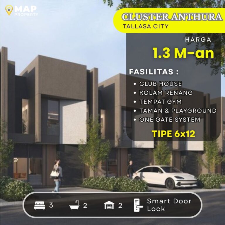 Cluster Anthura Tallasa City Rumah Modern Terbaru, Harga 1,3 M-an!