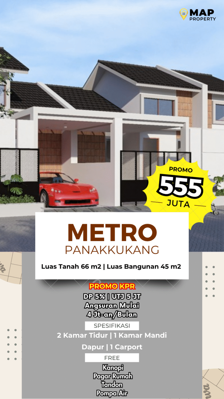 Rumah Terbaru Di Panakkukang Lokasi Strategis Tengah Kota Makassar, Hanya 500 Jutaan!