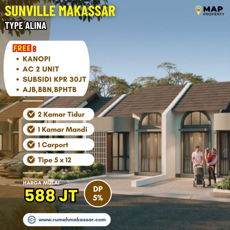 Miliki Sekarang Rumah Terbaru Di Hertasning Sunville Residence Makassar Lingkungan Nyaman Dan Fasilitas Lengkap, Harga Mulai 500 Jutaan!