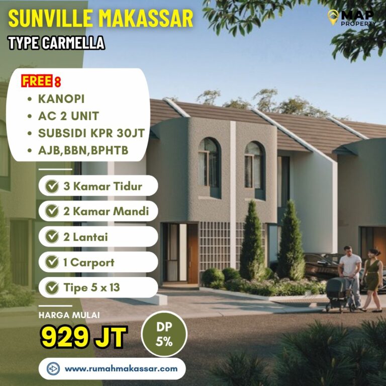 Rumah Moder 2 Lantai Terbaru Di Hertasning, Sunville Residence Makassar Lengkap Berbagai Fasilitas, Hanya 900 Jutaan!