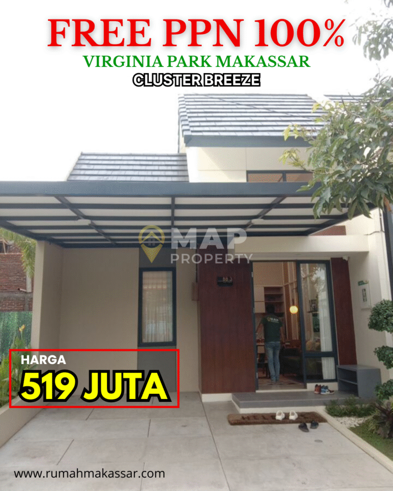 Virginia Park Makassar Rumah Cantik Dekat Bandara, Free PPN