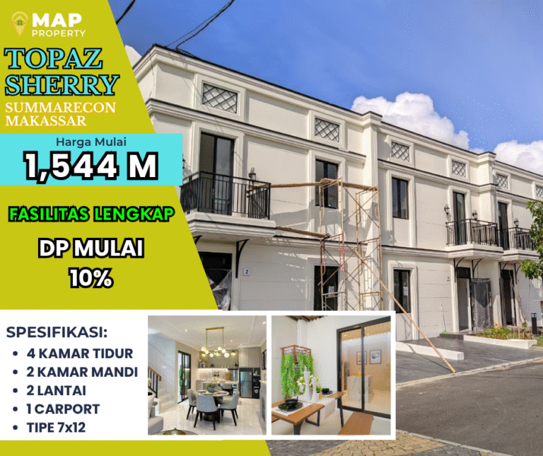Rumah Summarecon Makassar Topaz Sherry, Harga 1,5 M-an