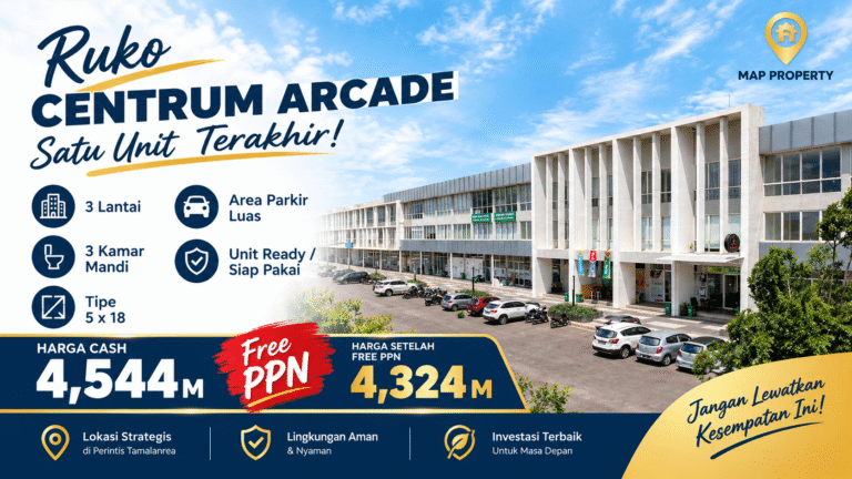 Jual Ruko Di Makassar Tamalanrea – 1 Unit Terakhir Free PPN